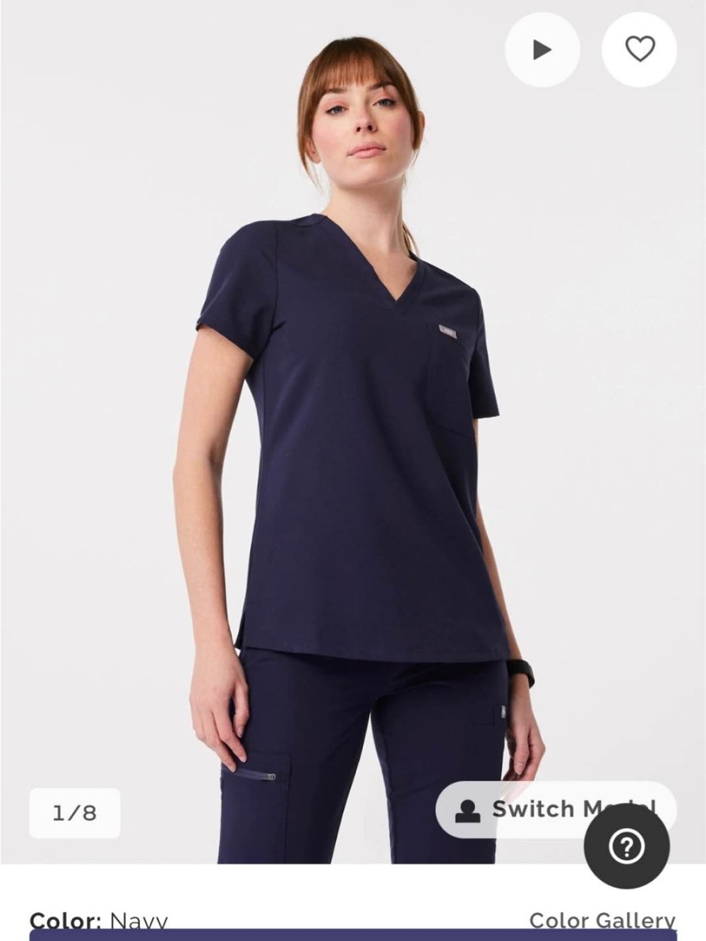 FIGS Women's Catarina scrub top XXS NAVY (2 available)